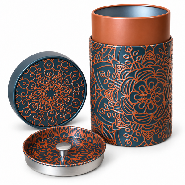 Puszka na herbatę  Mandala 150 g - brązowa